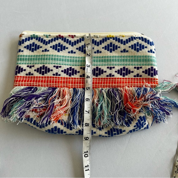 Fringe handbag - canvas colorful prints - Picture 6 of 10